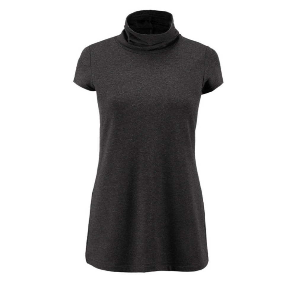 Cabi Women’s mock neck Roll Up Tee charcoal gray Size Small